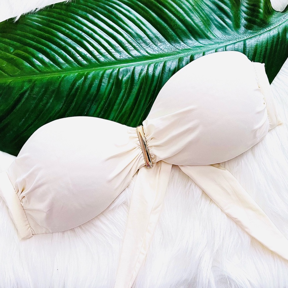 ViX Paula Hermanny | Sofia By ViX Cream Bandeau Tie Back Bikini Swimsuit Top